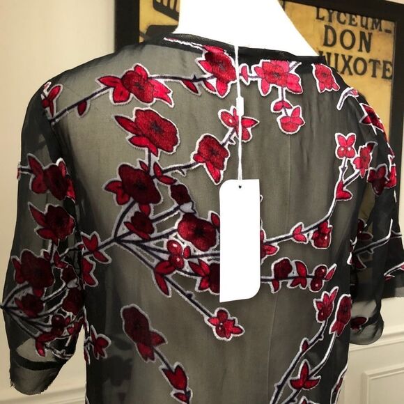 Superfoxx Sheer Velvet Burnout Mesh Dress NWT S - Picture 4 of 10